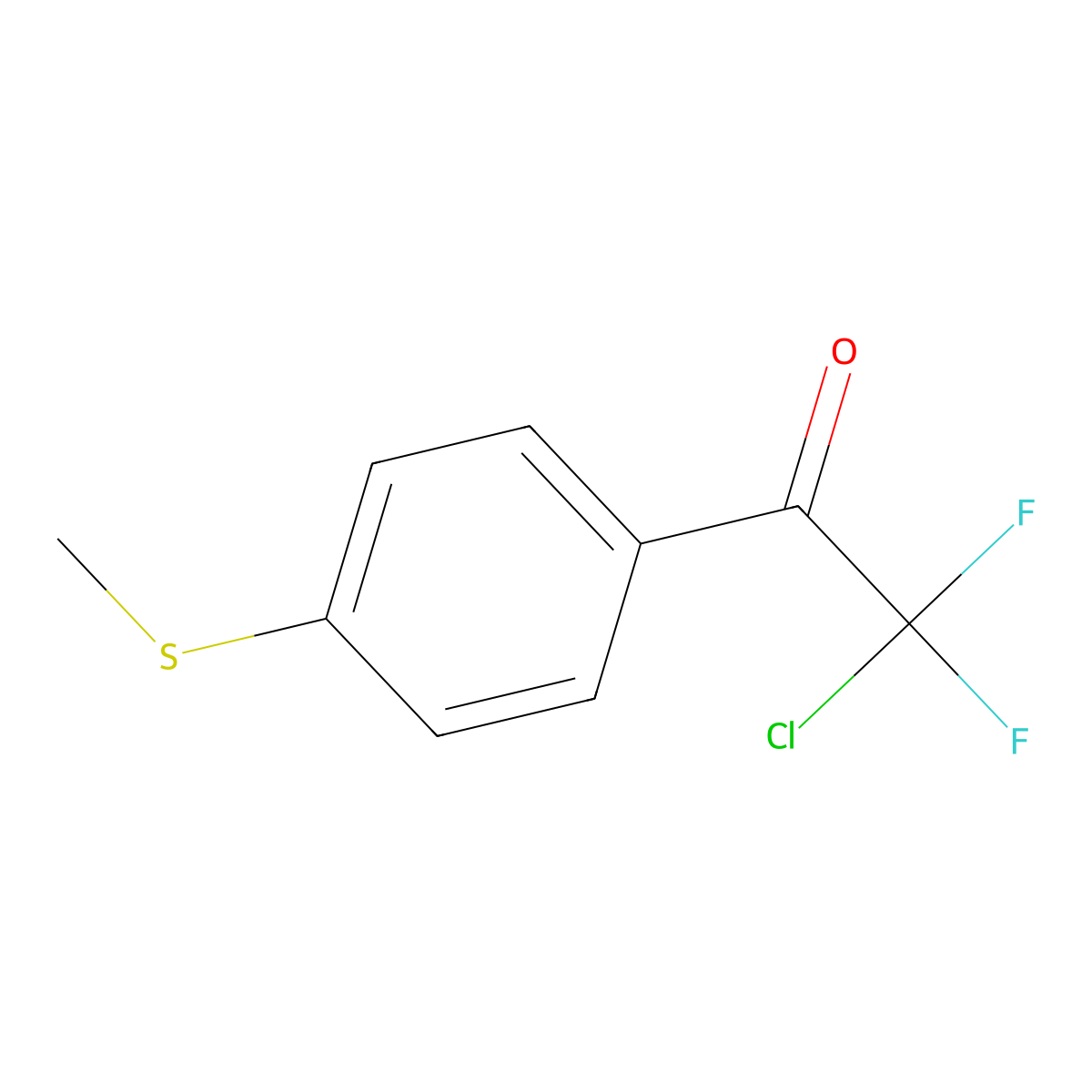 2-Chloro-2,2-difluoro-1-(4-methylsulfanylphenyl)ethanone molecular structure, CAS 1352224-57-7