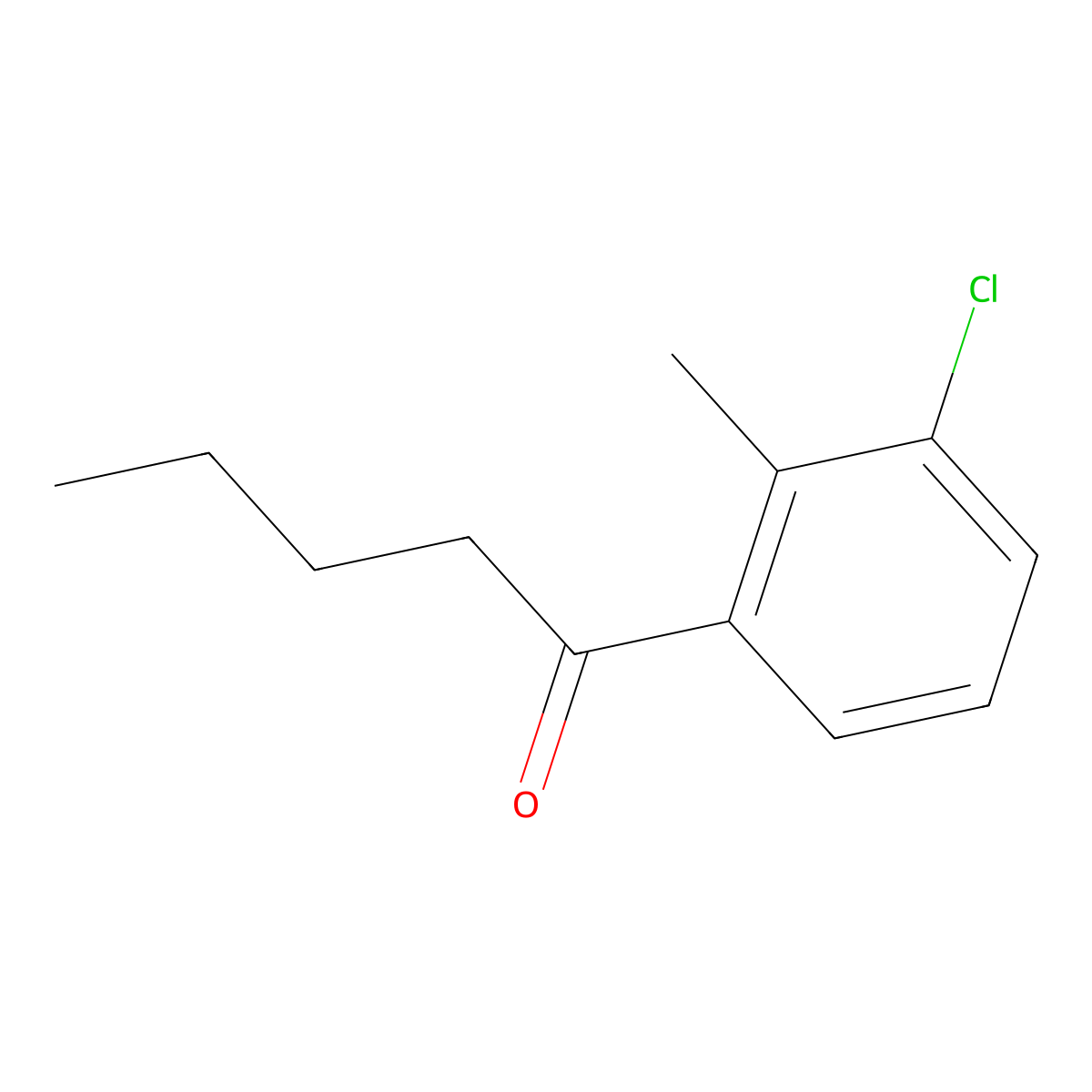 1-(3-Chloro-2-methylphenyl)pentan-1-one molecular structure, CAS 1352224-84-0