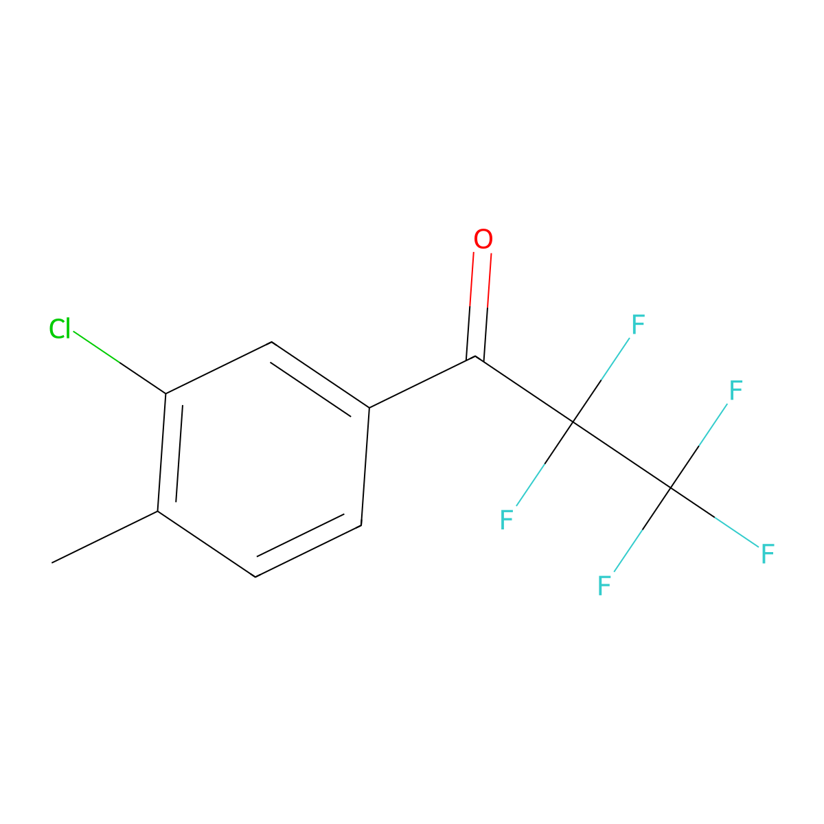 1-(3-Chloro-4-methylphenyl)-2,2,3,3,3-pentafluoropropan-1-one molecular structure, CAS 1352224-93-1