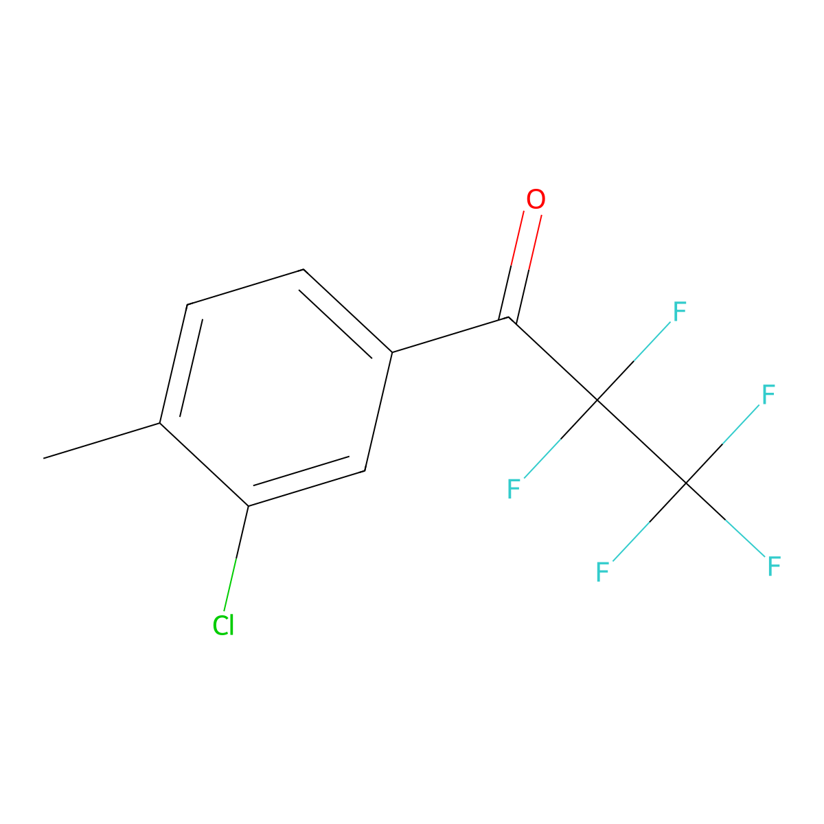 1-(3-Chloro-4-methylphenyl)-2,2,3,3,3-pentafluoropropan-1-one molecular structure, CAS 1352224-93-1
