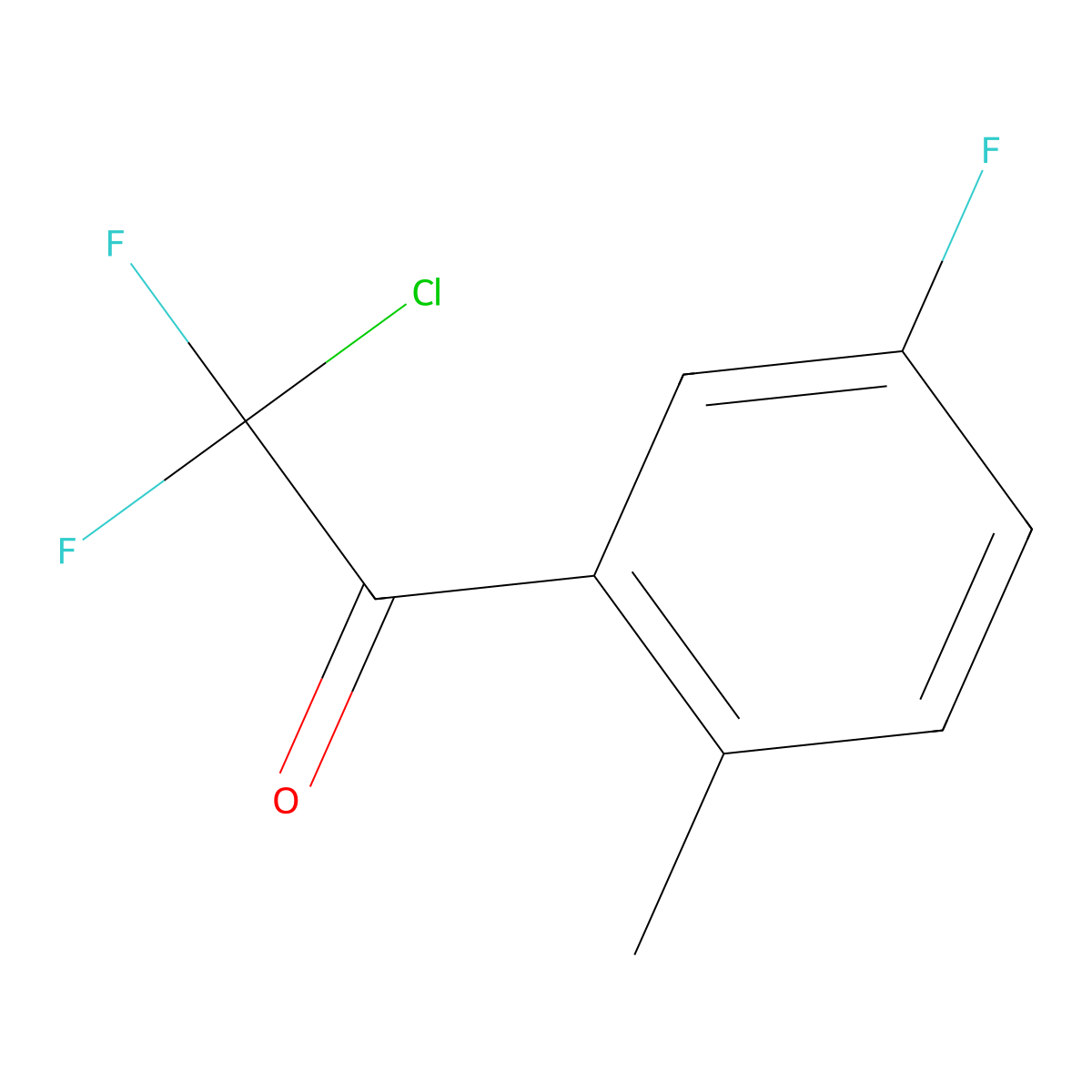 2-Chloro-2,2-difluoro-1-(5-fluoro-2-methylphenyl)ethanone molecular structure, CAS 1352225-18-3