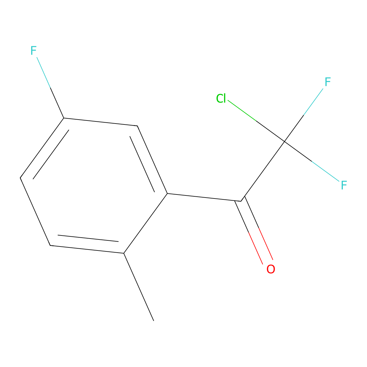 2-Chloro-2,2-difluoro-1-(5-fluoro-2-methylphenyl)ethanone molecular structure, CAS 1352225-18-3