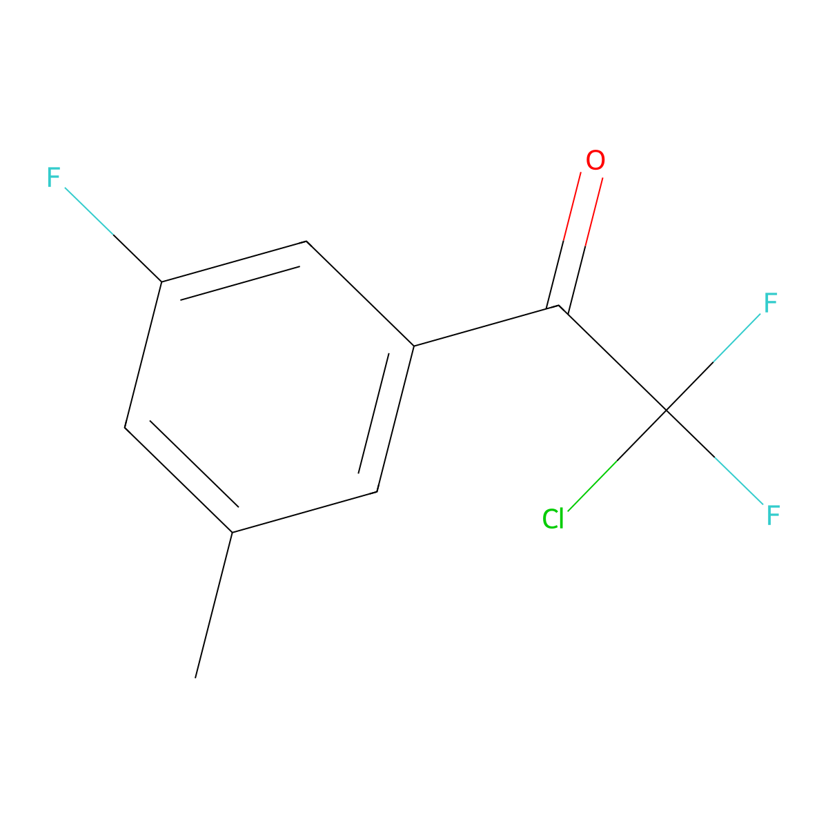 2-Chloro-2,2-difluoro-1-(3-fluoro-5-methylphenyl)ethanone molecular structure, CAS 1352225-22-9
