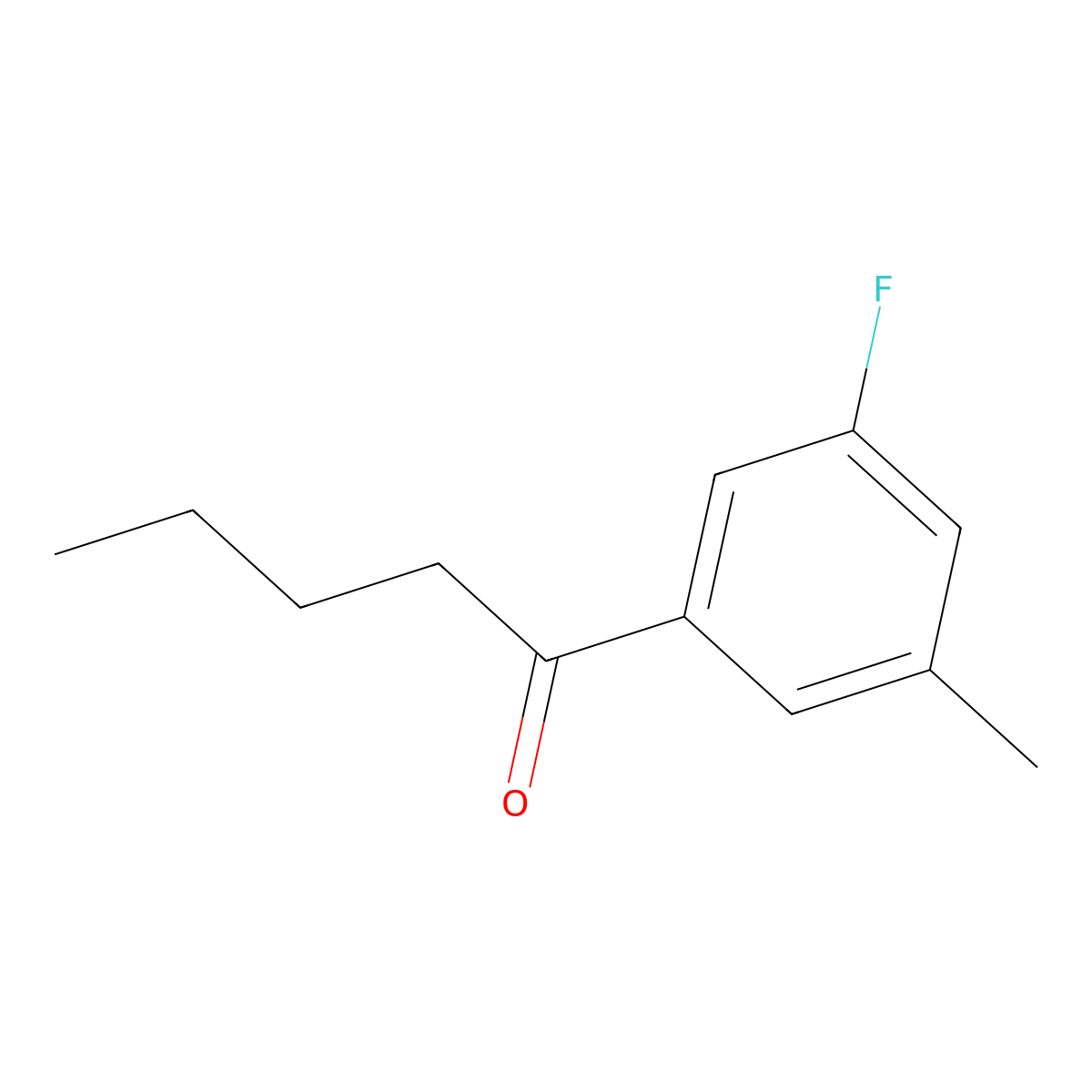 1-(3-Fluoro-5-methylphenyl)pentan-1-one molecular structure, CAS 1352225-27-4