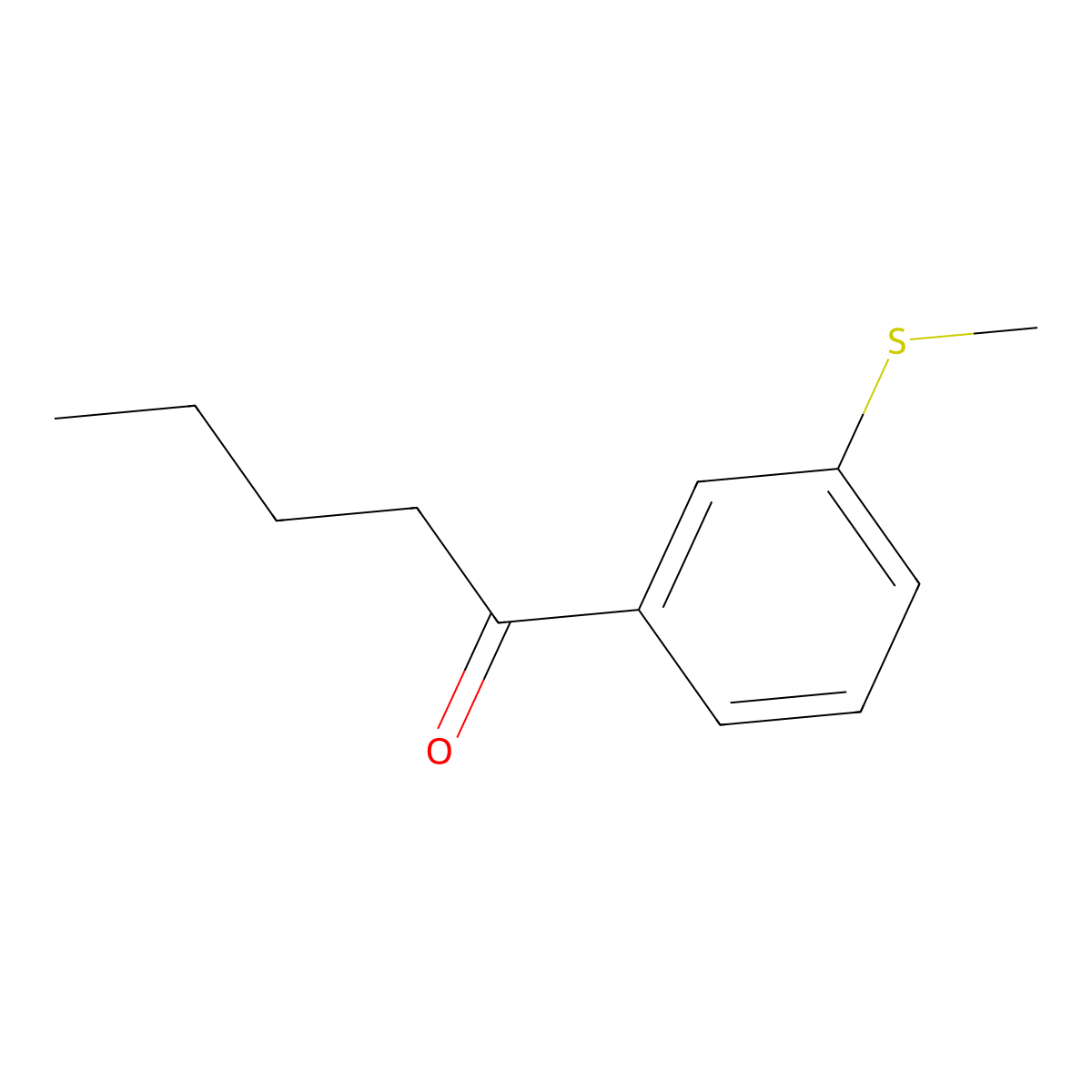 1-(3-Methylsulfanylphenyl)pentan-1-one molecular structure, CAS 1352225-76-3