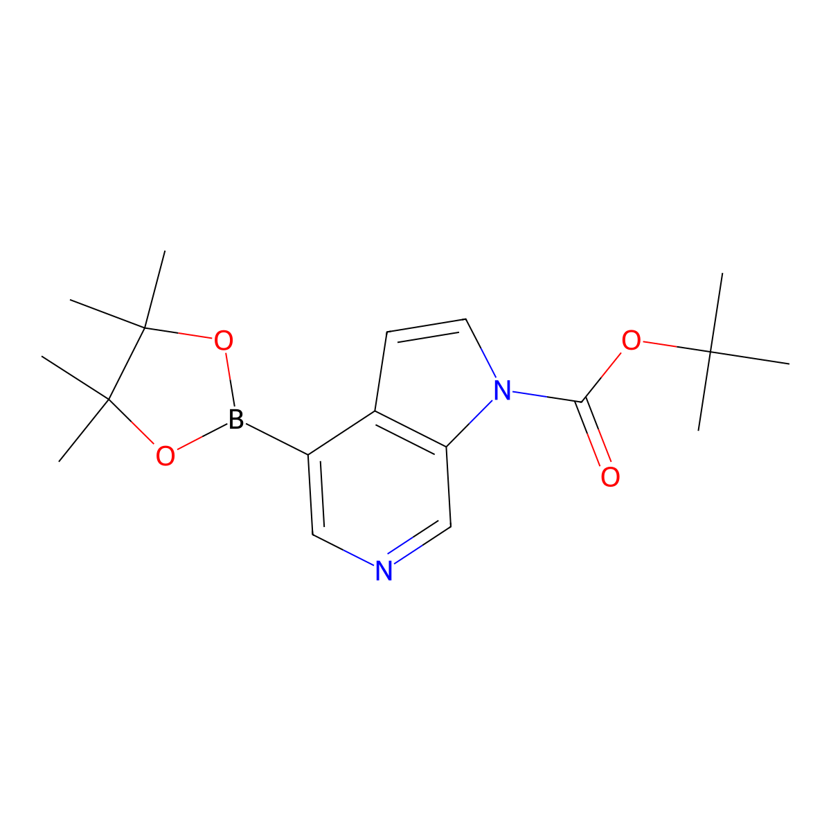 tert-butyl 4-(tetramethyl-1,3,2-dioxaborolan-2-yl)-1H-pyrrolo[2,3-c]pyridine-1-carboxylate molecular structure, CAS 1352227-36-1