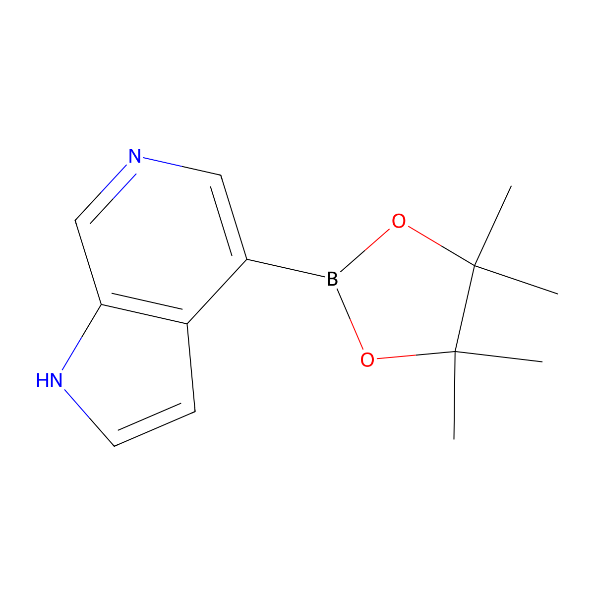 4-(4,4,5,5-tetramethyl-1,3,2-dioxaborolan-2-yl)-1H-pyrrolo[2,3-c]pyridine molecular structure, CAS 1352227-38-3