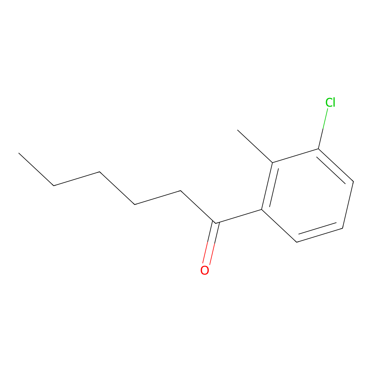 1-(3-Chloro-2-methylphenyl)hexan-1-one molecular structure, CAS 1352231-85-6