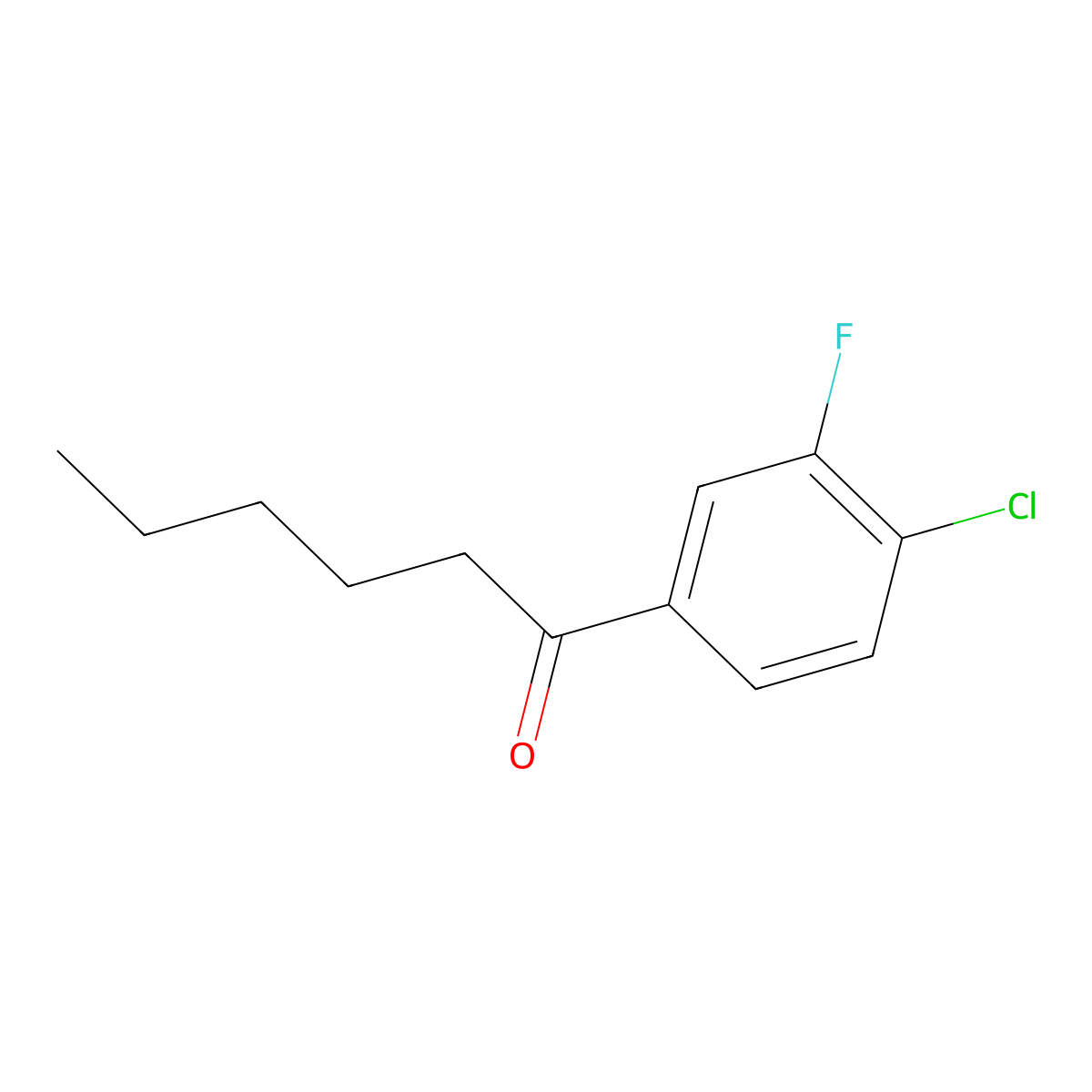 1-(4-Chloro-3-fluorophenyl)hexan-1-one molecular structure, CAS 1352231-90-3
