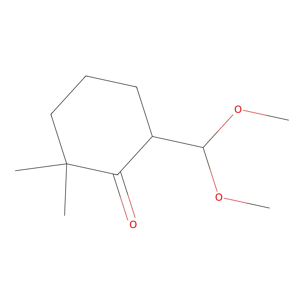 6-(Dimethoxymethyl)-2,2-dimethylcyclohexan-1-one molecular structure, CAS 1352237-63-8