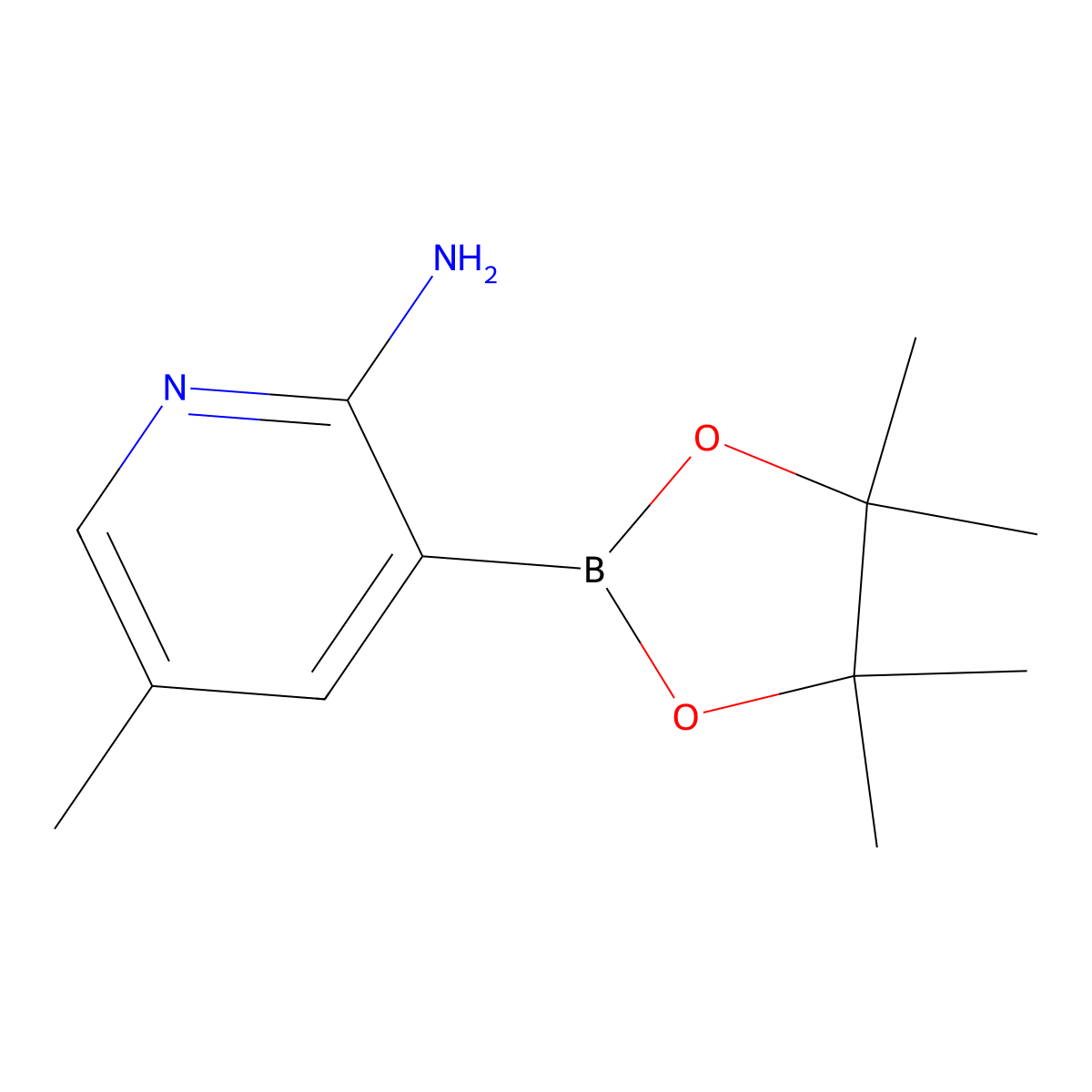 5-Methyl-3-(4,4,5,5-tetramethyl-1,3,2-dioxaborolan-2-yl)pyridin-2-amine molecular structure, CAS 1352239-77-0