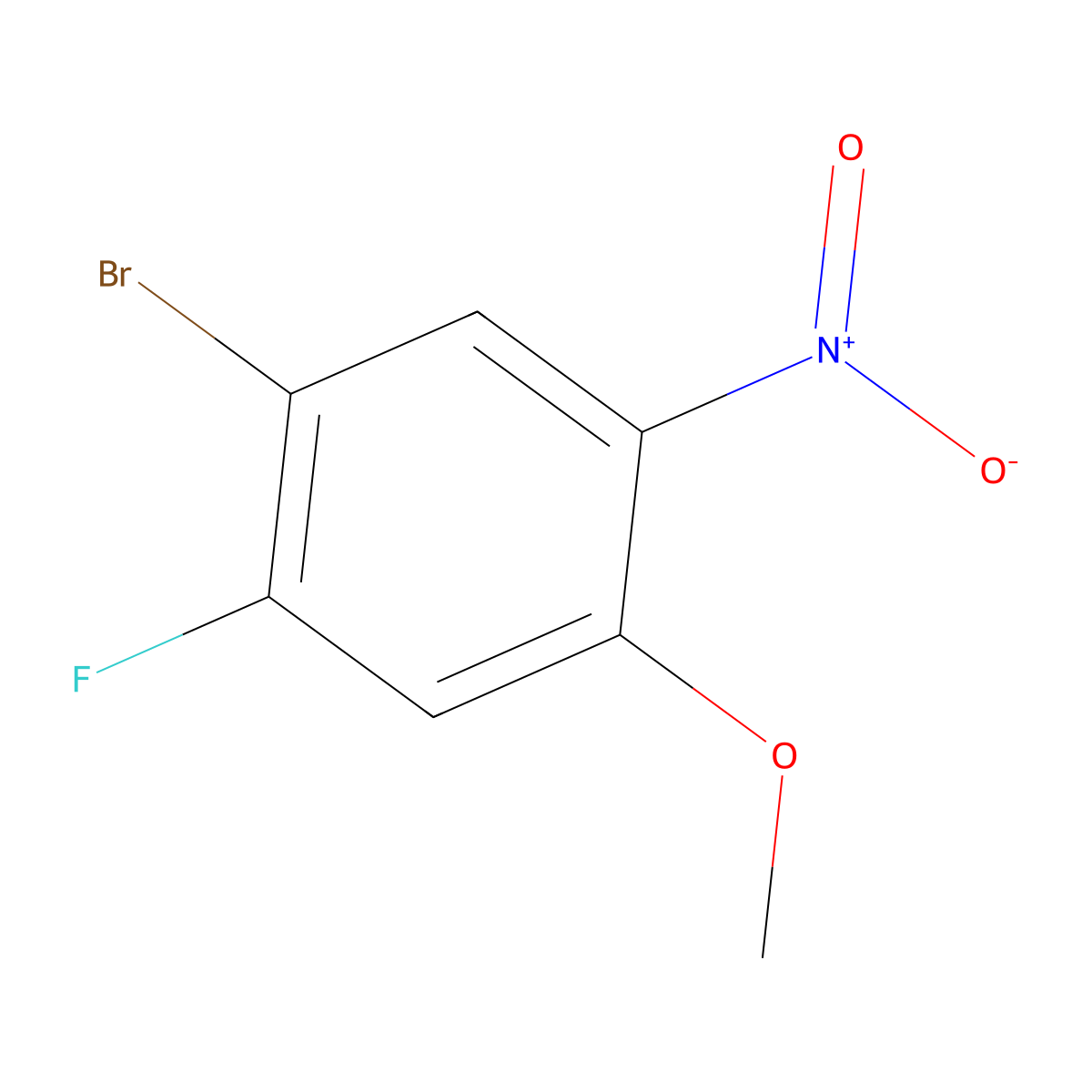 1-Bromo-2-fluoro-4-methoxy-5-nitrobenzene molecular structure, CAS 1352244-77-9
