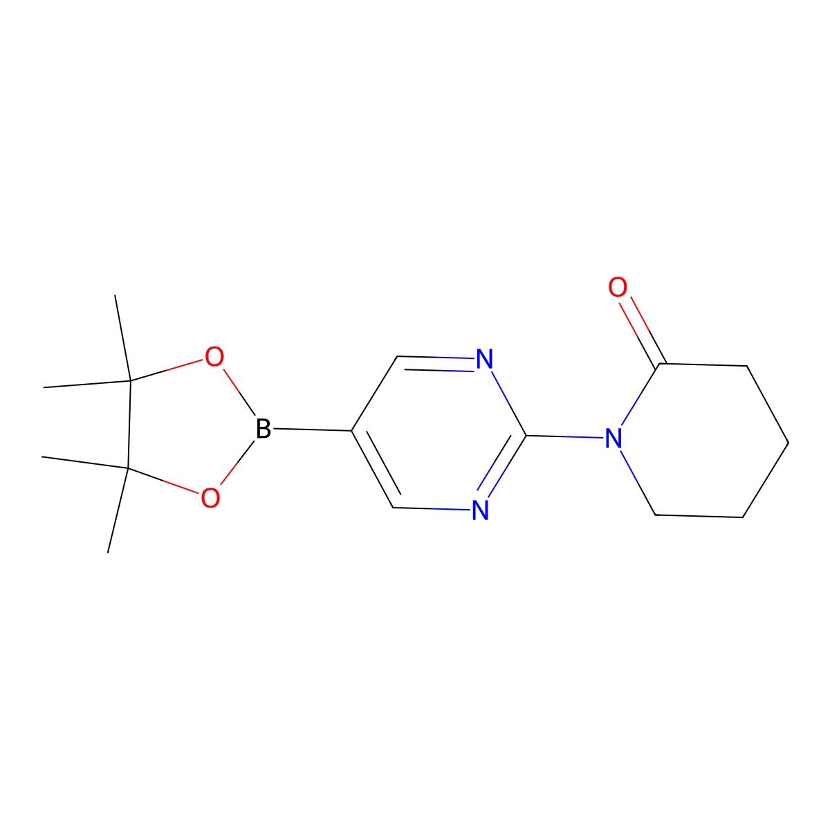 2-(Piperidon-1-YL)pyrimidine-5-boronic acid pinacol ester molecular structure, CAS 1352297-56-3
