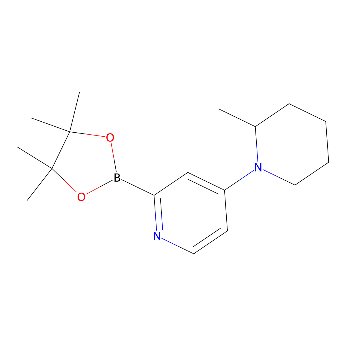 4-(2-Methylpiperidin-1-yl)pyridine-2-boronic acid pinacol ester molecular structure, CAS 1352297-97-2