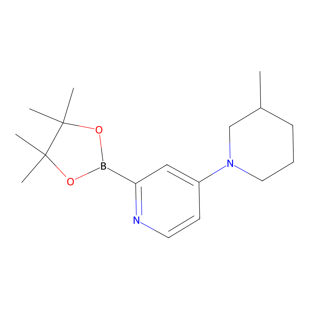 4-(3-Methylpiperidin-1-yl)pyridine-2-boronic acid pinacol ester molecular structure, CAS 1352297-98-3