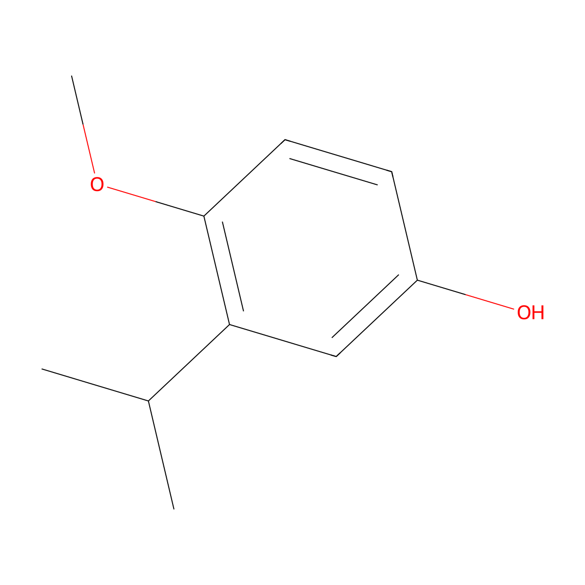 3-Isopropyl-4-methoxyphenol molecular structure, CAS 13523-62-1
