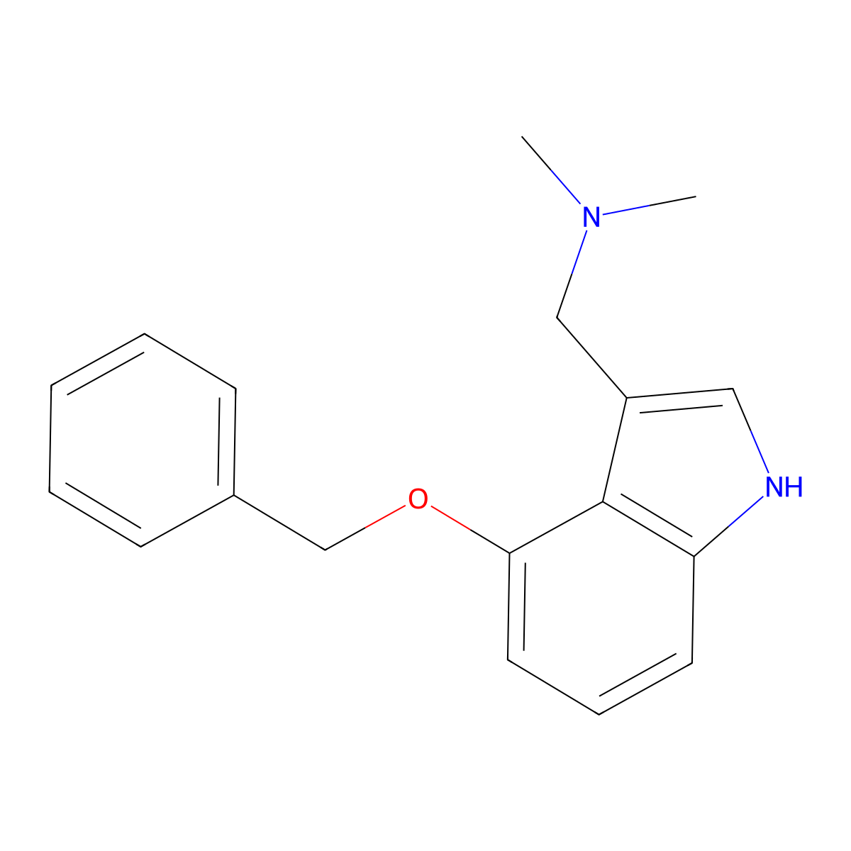 1-(4-(Benzyloxy)-1H-indol-3-yl)-N,N-dimethylmethanamine molecular structure, CAS 13523-95-0