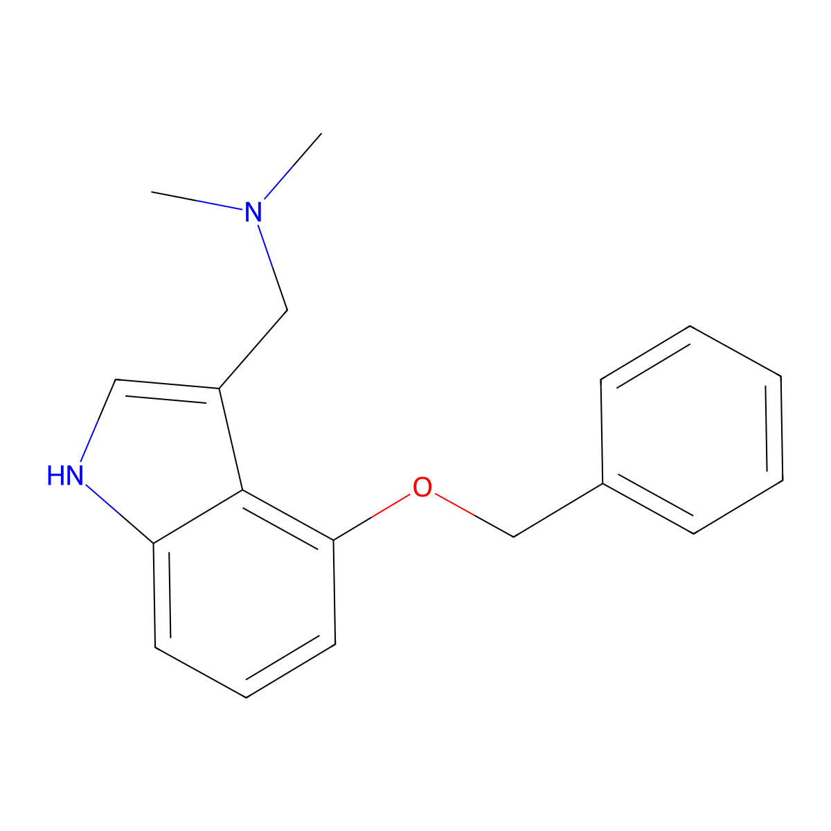1-(4-(Benzyloxy)-1H-indol-3-yl)-N,N-dimethylmethanamine molecular structure, CAS 13523-95-0