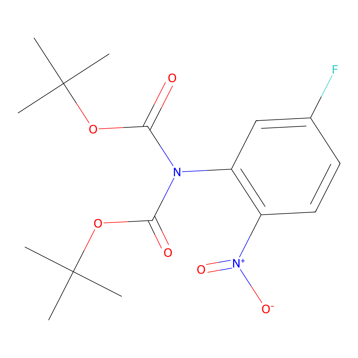 N,N-Bis-boc-5-fluoro-2-nitro-phenylamine molecular structure, CAS 1352302-86-3