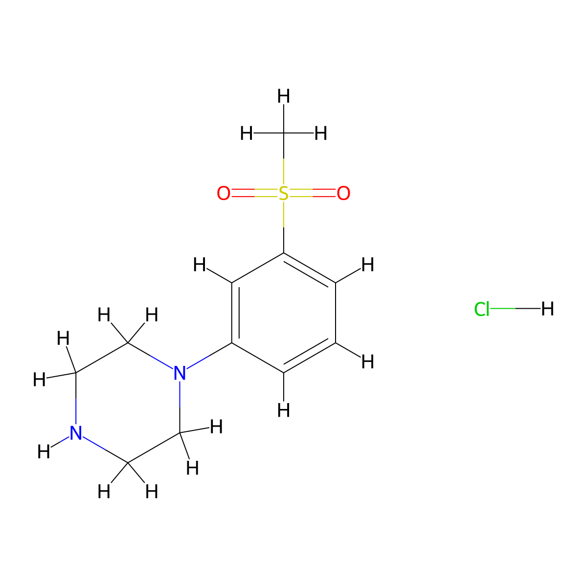 1-(3-(Methylsulfonyl)phenyl)piperazine hydrochloride molecular structure, CAS 1352305-13-5