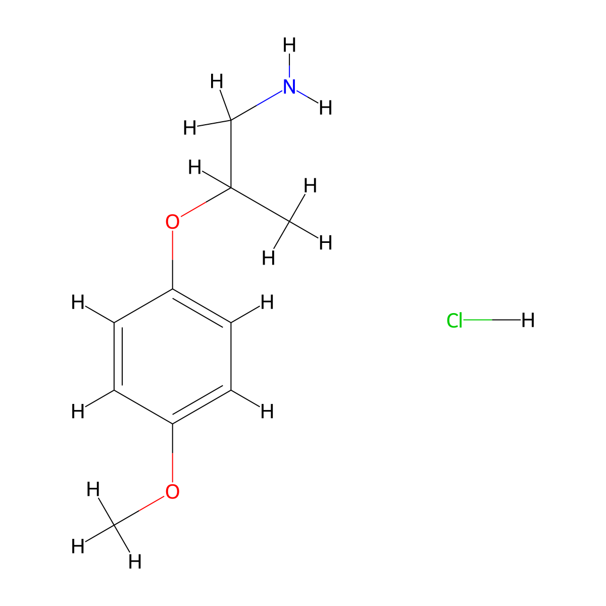 2-(4-Methoxyphenoxy)propan-1-amine hydrochloride molecular structure, CAS 1352305-22-6