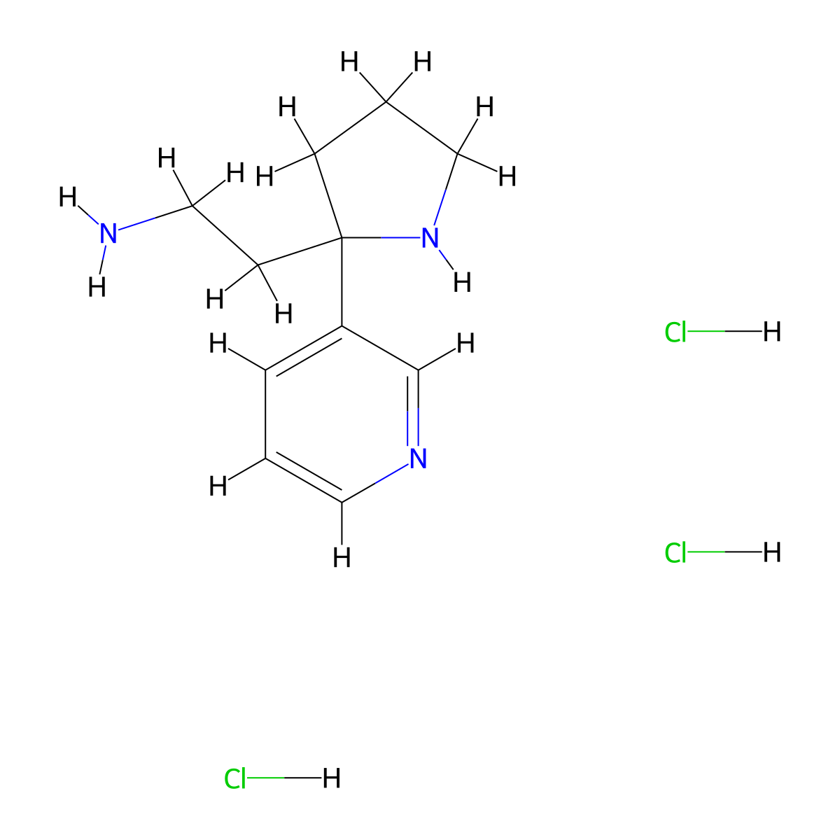 2-(3-Pyridyl)-2-pyrrolidinylethylamine 3hcl molecular structure, CAS 1352305-25-9