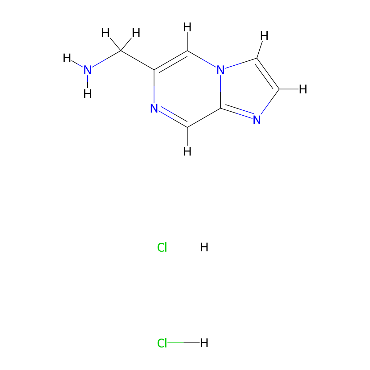 Imidazo[1,2-a]pyrazin-6-ylmethanamine dihydrochloride molecular structure, CAS 1352305-27-1