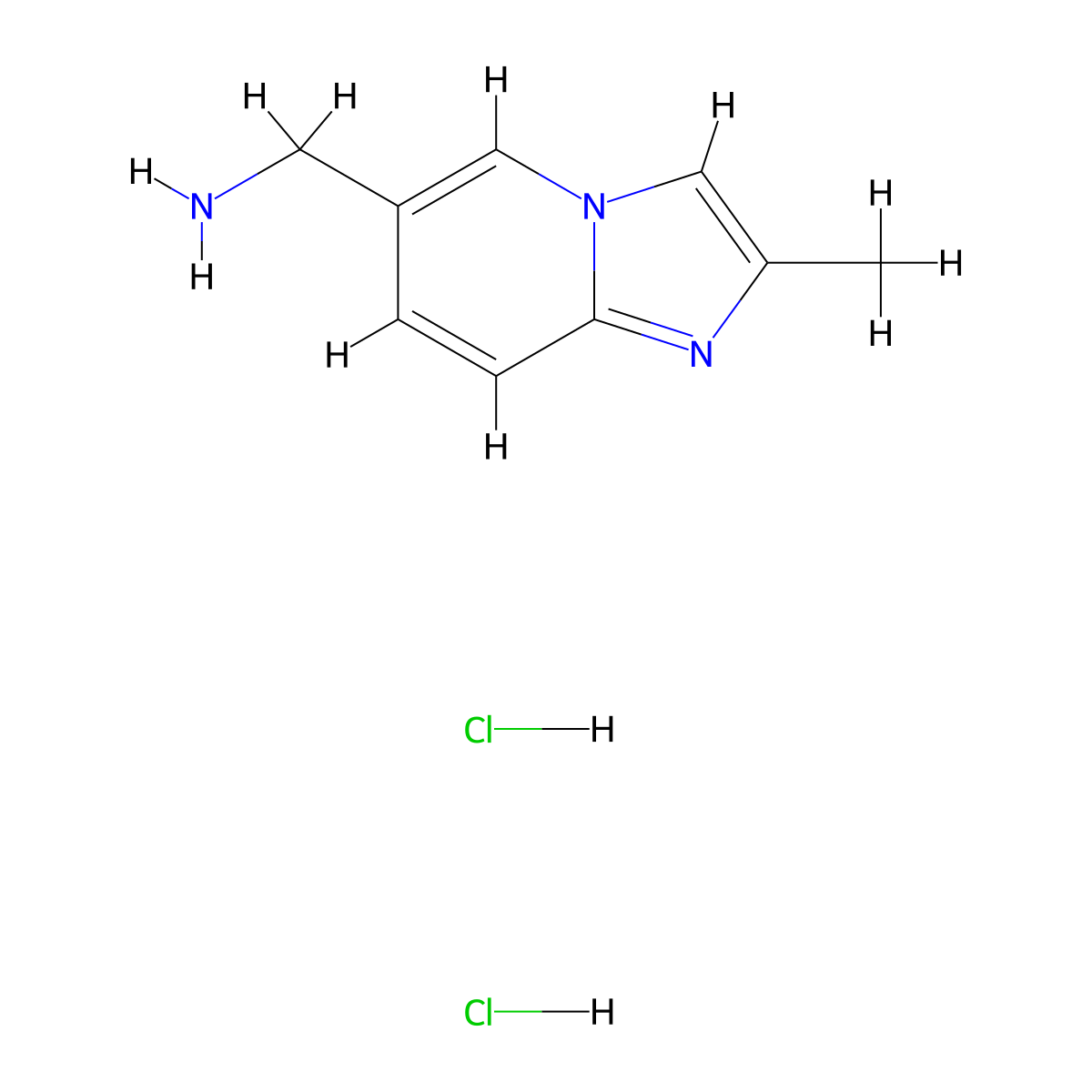 (2-Methylimidazo[1,2-a]pyridin-6-yl)methanamine dihydrochloride molecular structure, CAS 1352305-29-3