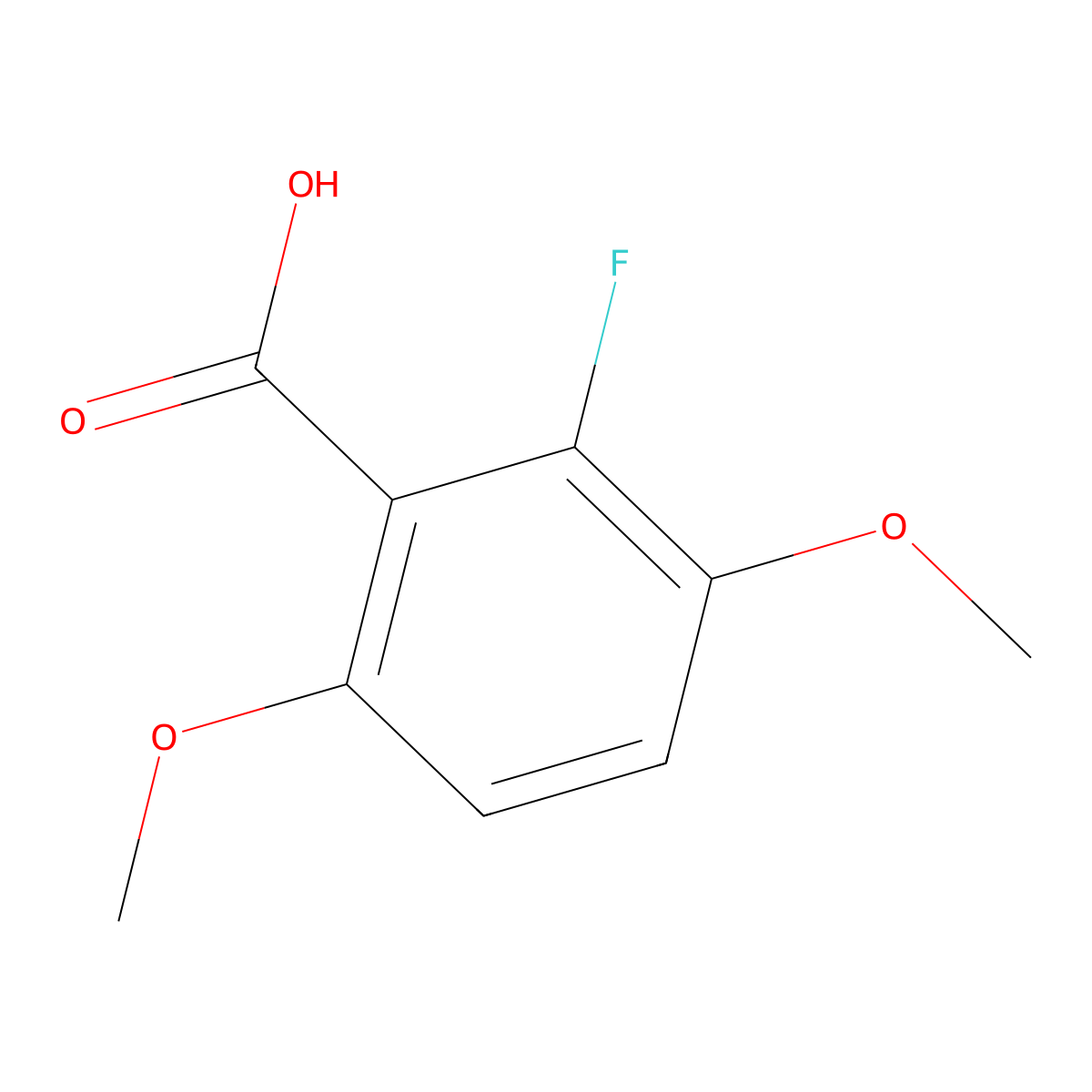 2-Fluoro-3,6-dimethoxybenzoic acid molecular structure, CAS 1352306-34-3