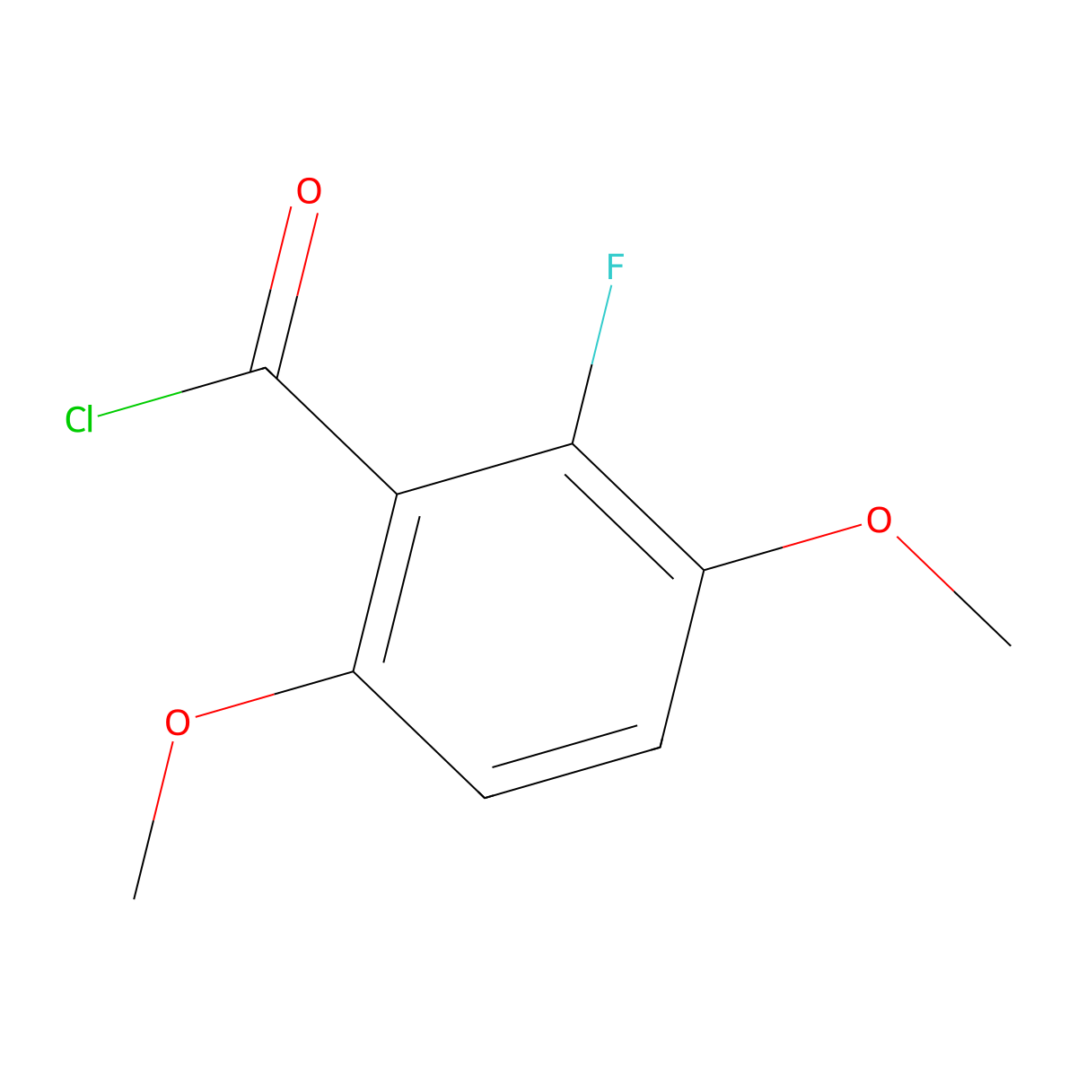 2-Fluoro-3,6-dimethoxybenzoyl chloride molecular structure, CAS 1352306-36-5