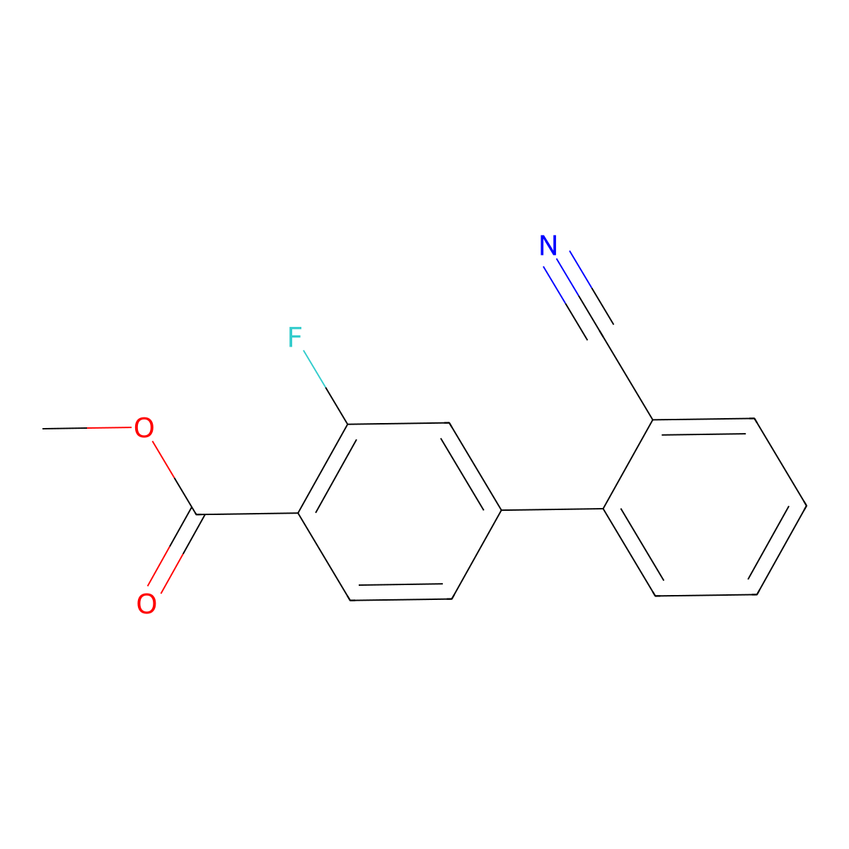Methyl 4-(2-cyanophenyl)-2-fluorobenzoate molecular structure, CAS 1352317-81-7