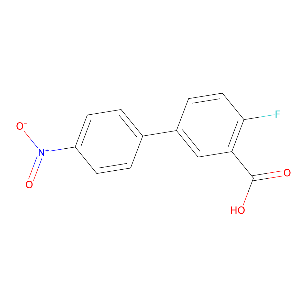 2-Fluoro-5-(4-nitrophenyl)benzoic acid molecular structure, CAS 1352317-91-9
