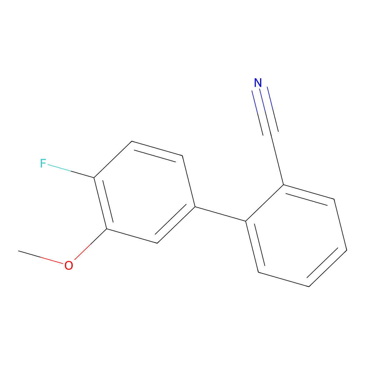 2-(4-Fluoro-3-methoxyphenyl)benzonitrile molecular structure, CAS 1352318-04-7