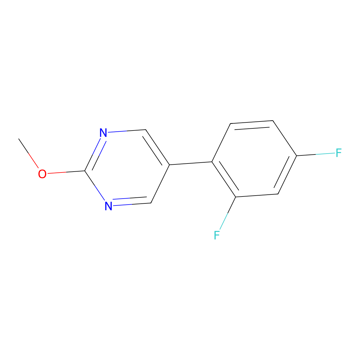 5-(2,4-Difluorophenyl)-2-methoxypyrimidine molecular structure, CAS 1352318-16-1