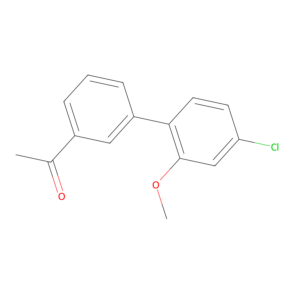 1-[3-(4-Chloro-2-methoxyphenyl)phenyl]ethanone molecular structure, CAS 1352318-19-4