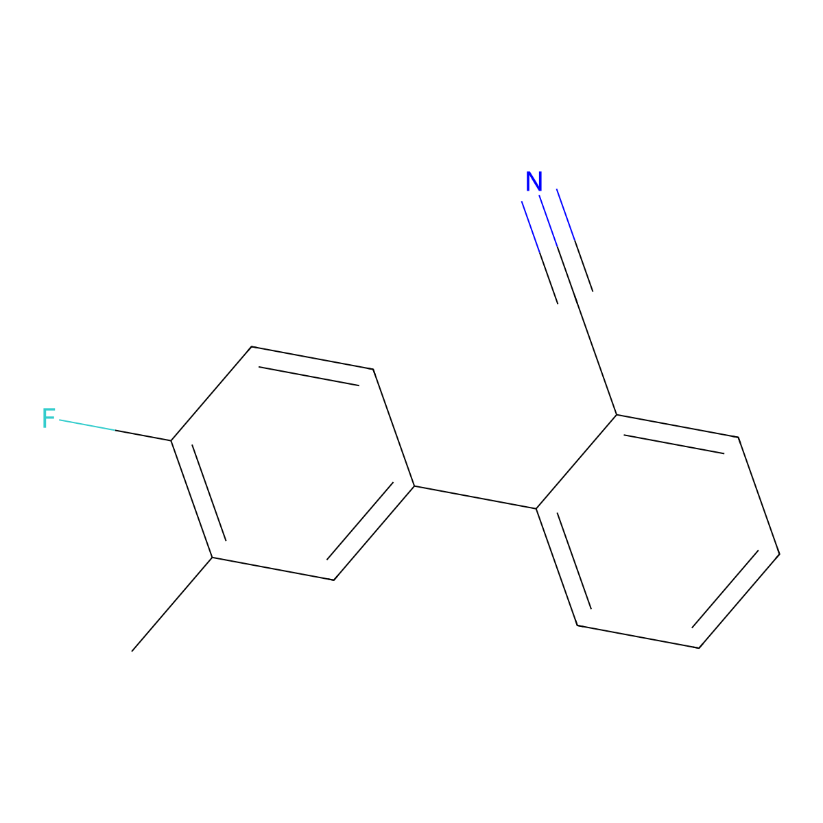 2-(4-Fluoro-3-methylphenyl)benzonitrile molecular structure, CAS 1352318-20-7