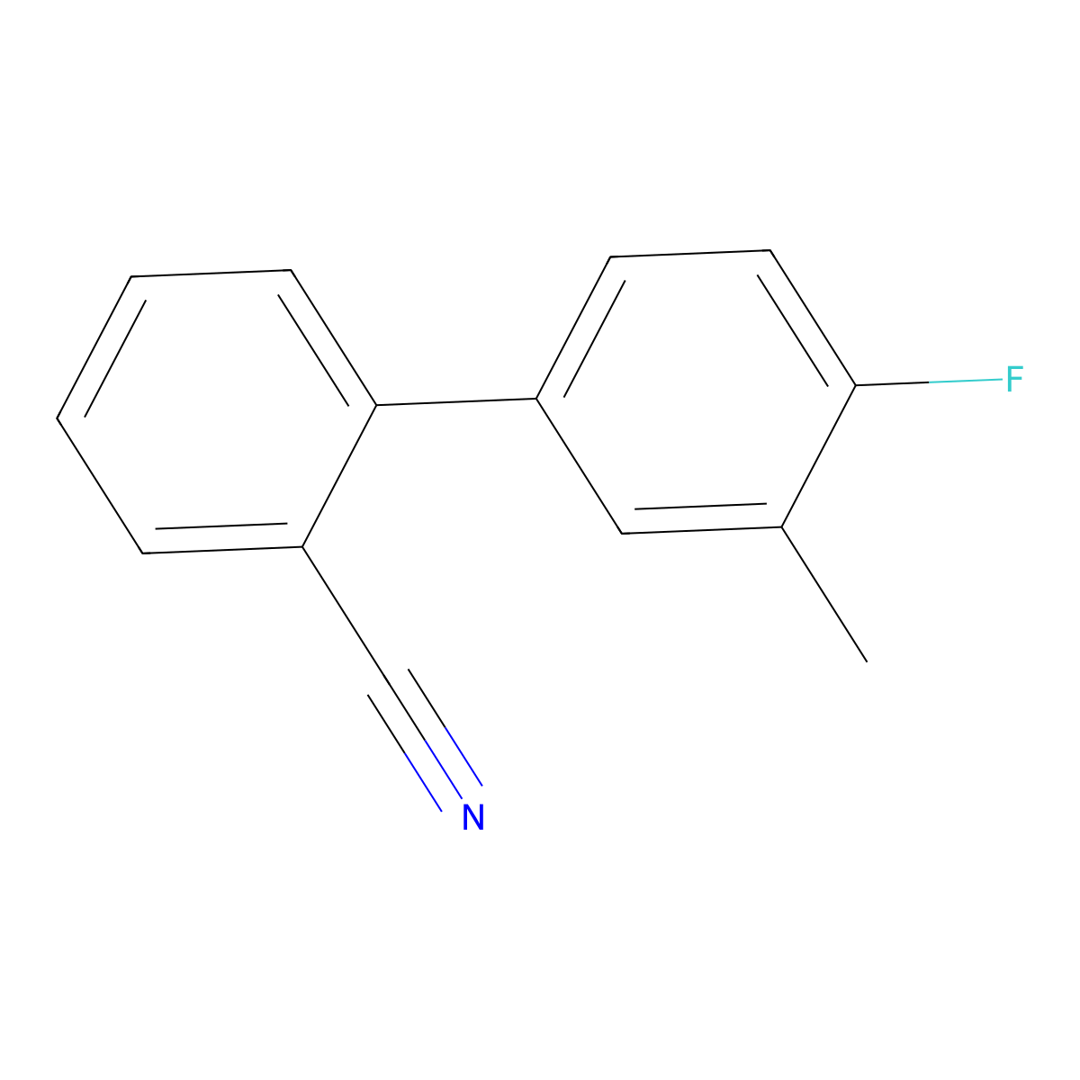 2-(4-Fluoro-3-methylphenyl)benzonitrile molecular structure, CAS 1352318-20-7