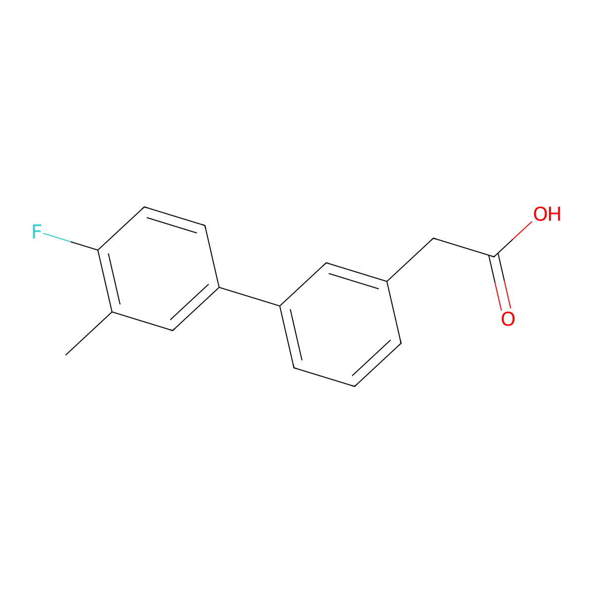3-(4-Fluoro-3-methylphenyl)phenylacetic acid molecular structure, CAS 1352318-21-8