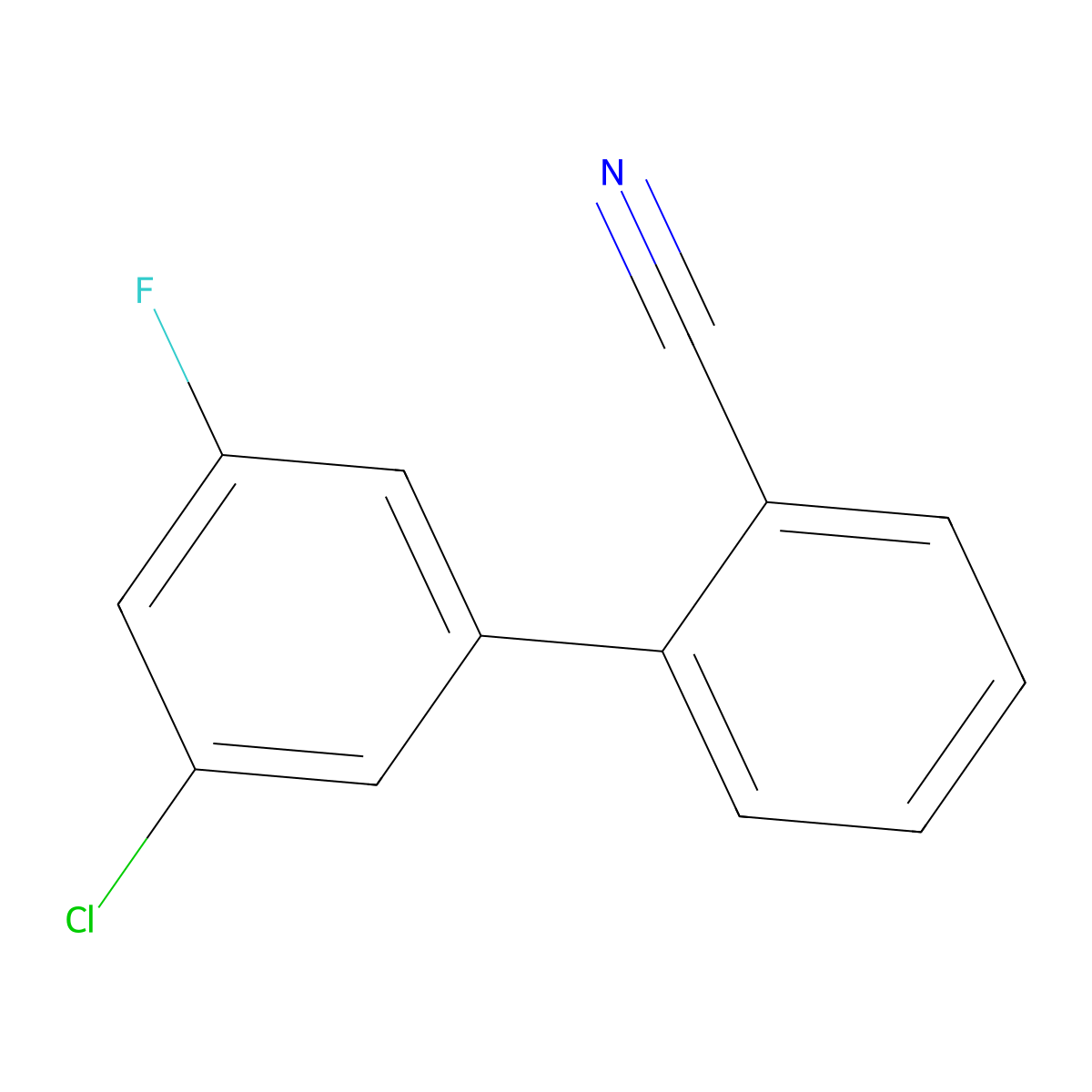 2-(3-Chloro-5-fluorophenyl)benzonitrile molecular structure, CAS 1352318-29-6
