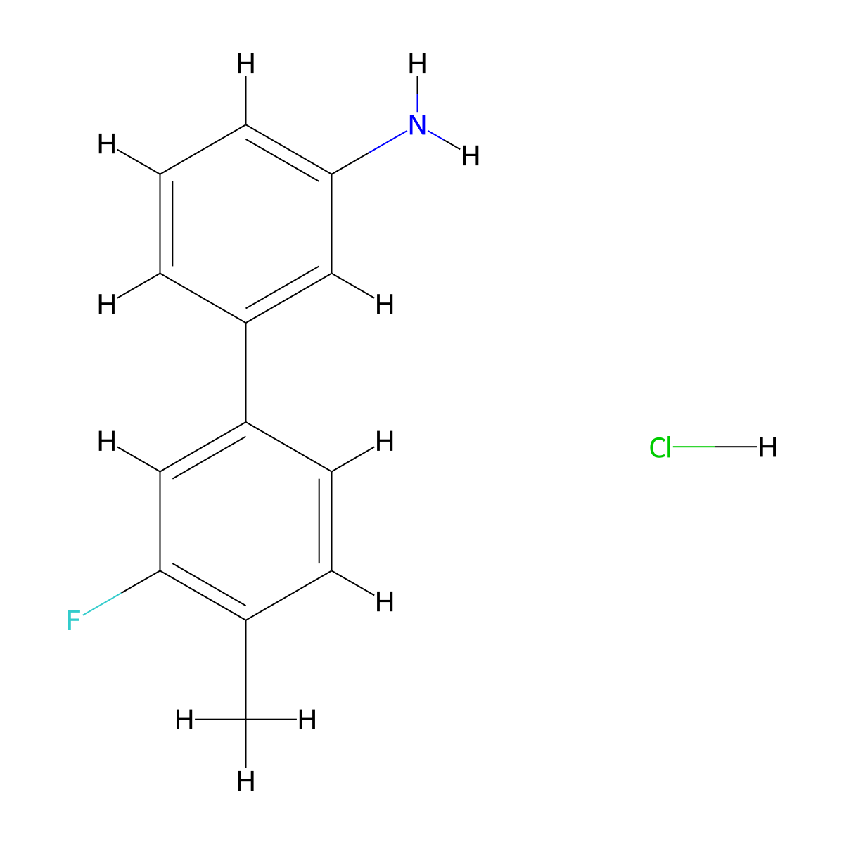 3-(3-Fluoro-4-methylphenyl)aniline hydrochloride molecular structure, CAS 1352318-32-1