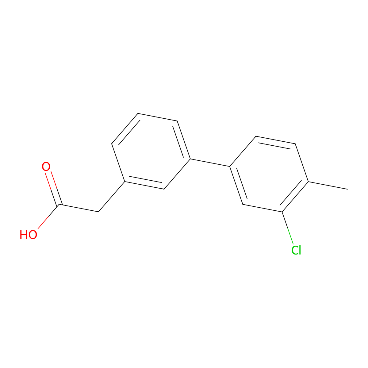 3-(3-Chloro-4-methylphenyl)phenylacetic acid molecular structure, CAS 1352318-33-2