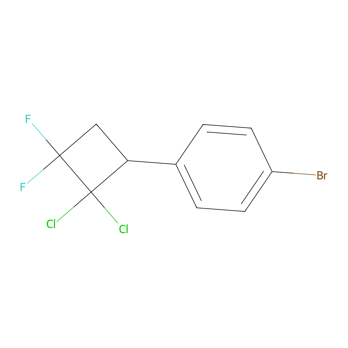 1-Bromo-4-(2,2-dichloro-3,3-difluorocyclobutyl)benzene molecular structure, CAS 1352318-34-3