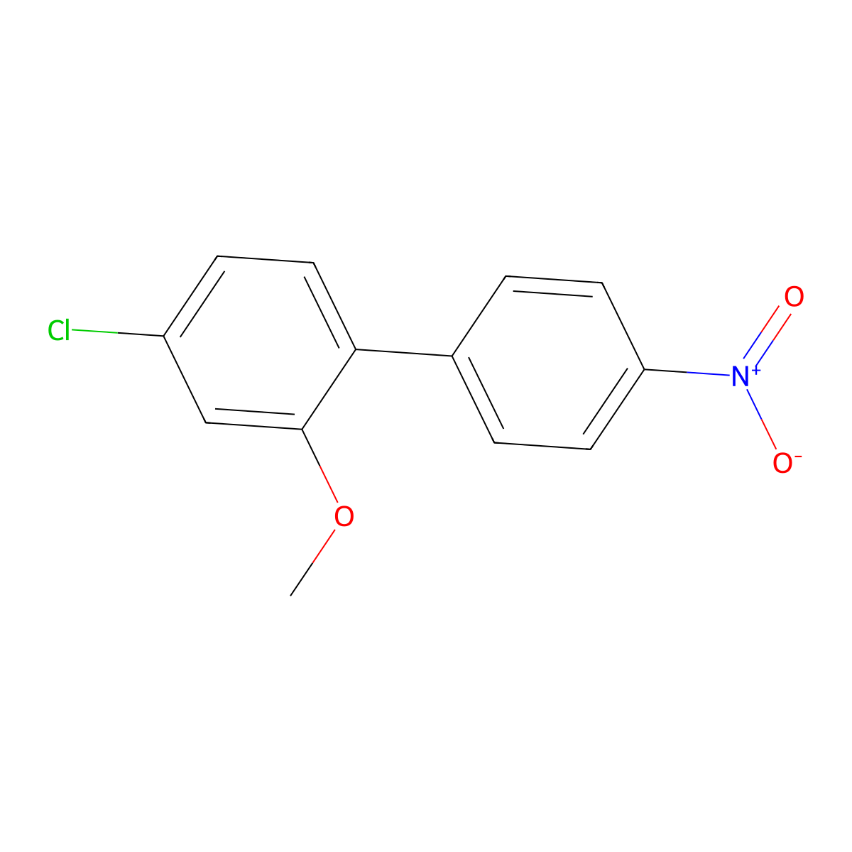 4-Chloro-2-methoxy-1-(4-nitrophenyl)benzene molecular structure, CAS 1352318-36-5