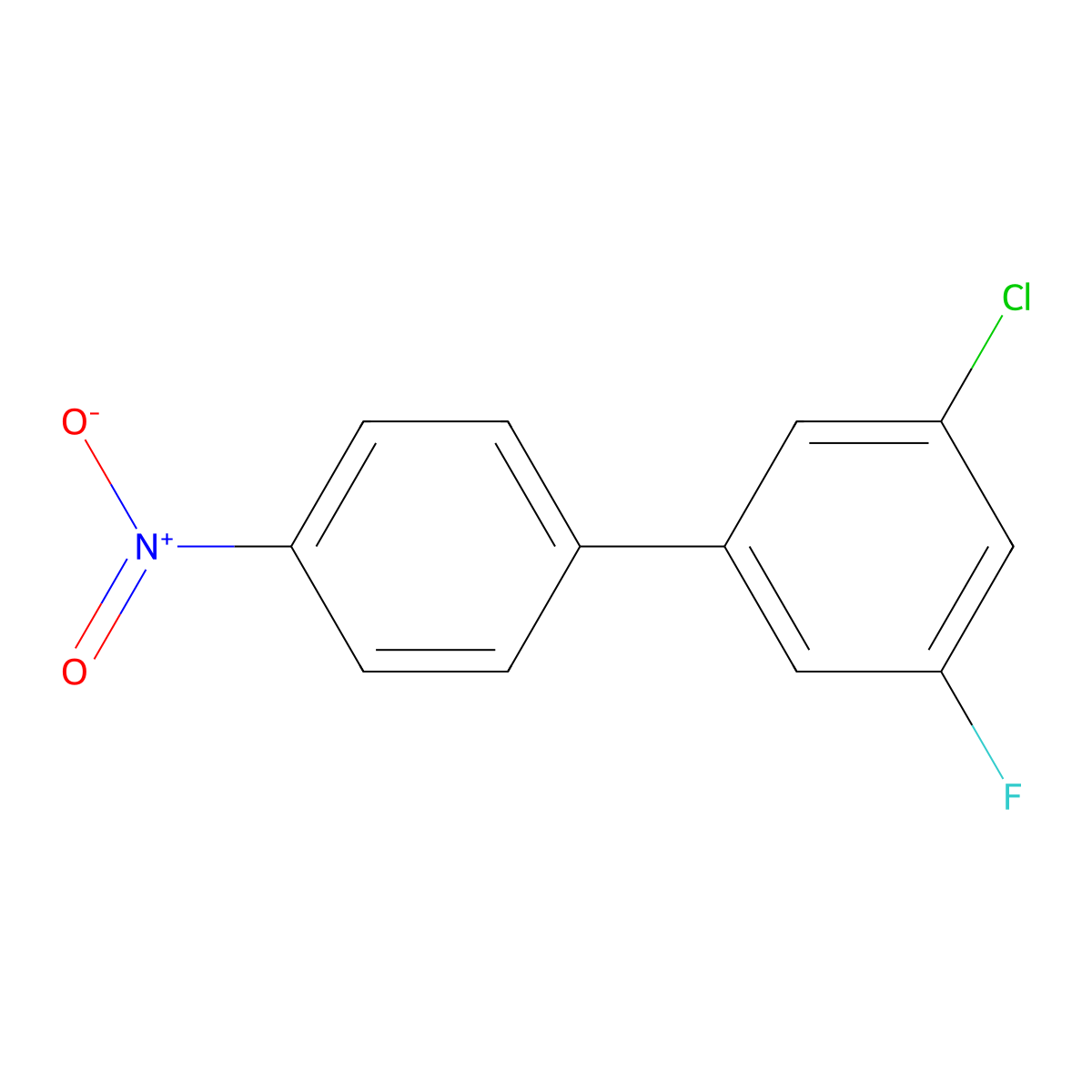1-Chloro-3-fluoro-5-(4-nitrophenyl)benzene molecular structure, CAS 1352318-39-8