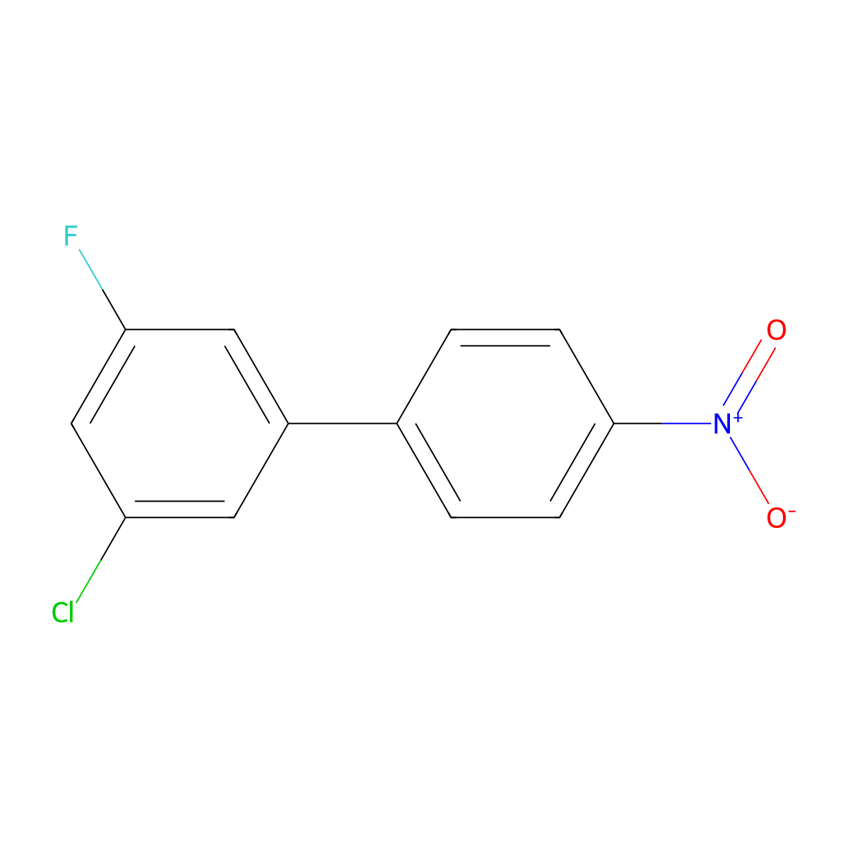 1-Chloro-3-fluoro-5-(4-nitrophenyl)benzene molecular structure, CAS 1352318-39-8