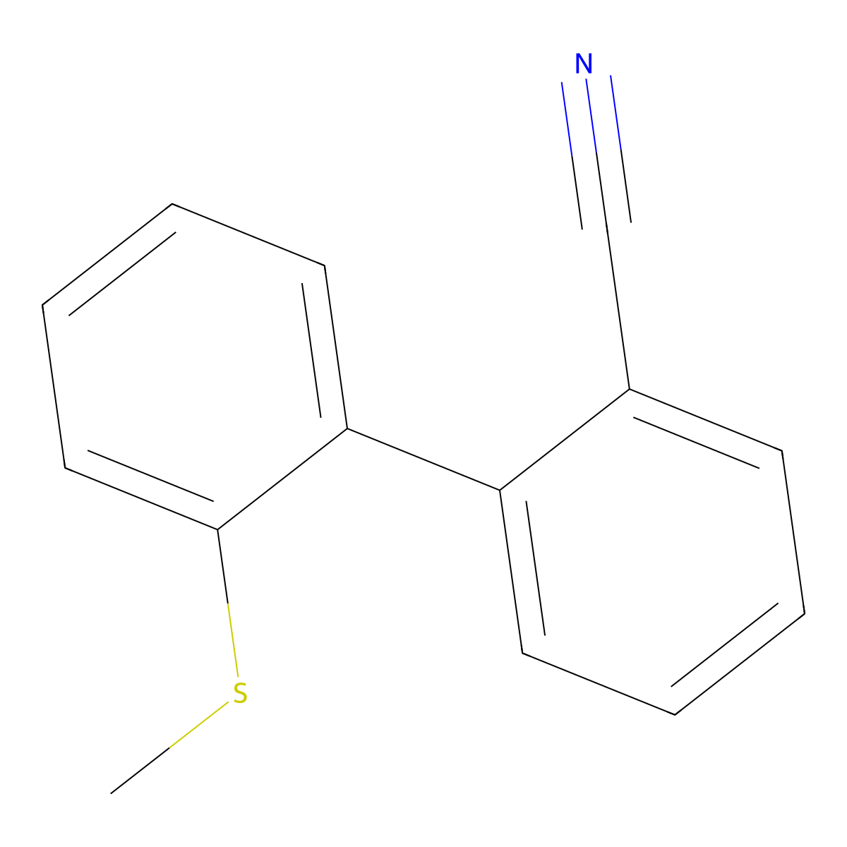 2-[2-(Methylsulfanyl)phenyl]benzonitrile molecular structure, CAS 1352318-41-2