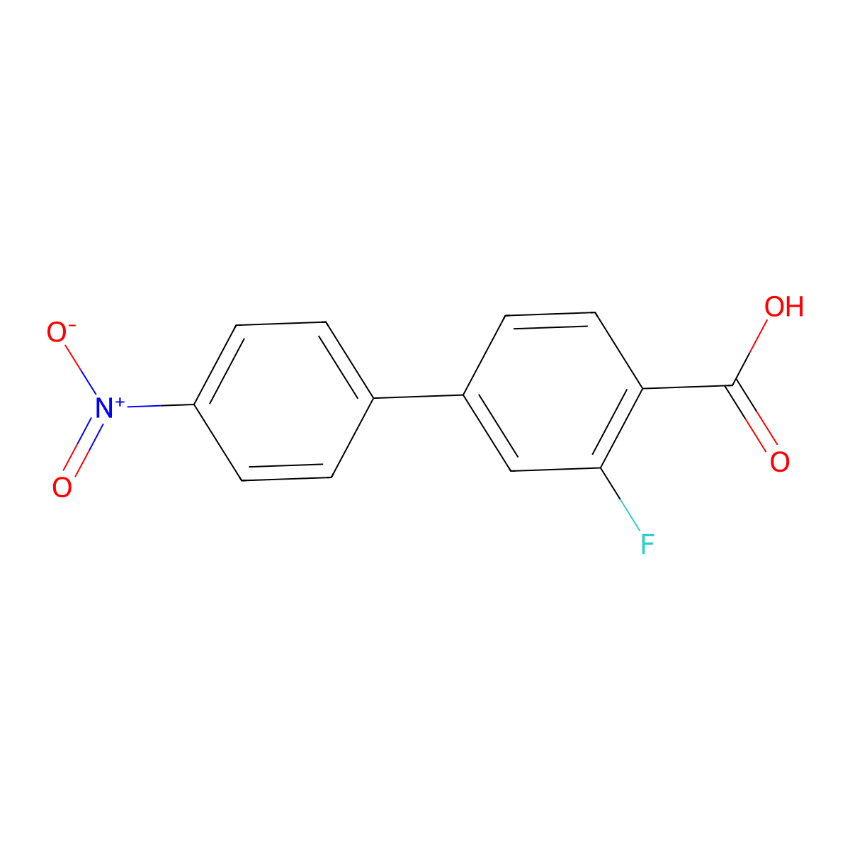 2-Fluoro-4-(4-nitrophenyl)benzoic acid molecular structure, CAS 1352318-47-8