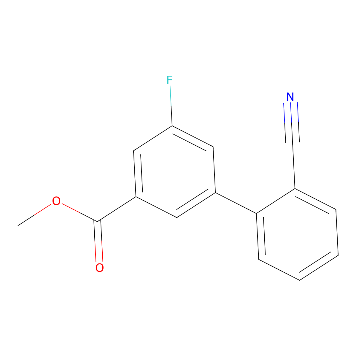 Methyl 3-(2-cyanophenyl)-5-fluorobenzoate molecular structure, CAS 1352318-48-9