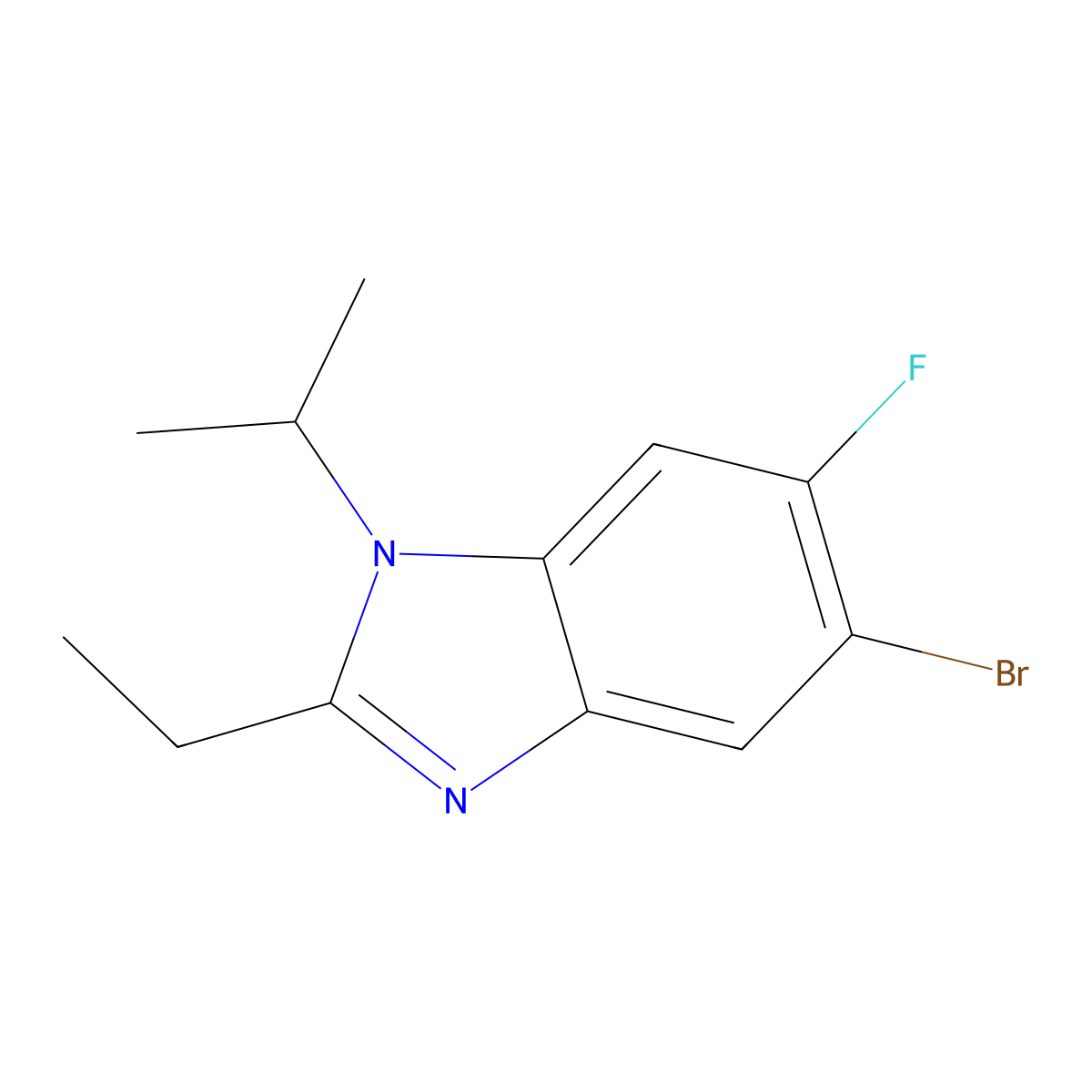 5-Bromo-2-ethyl-6-fluoro-1-isopropylbenzimidazole molecular structure, CAS 1352318-52-5