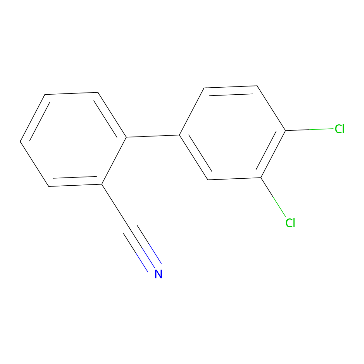 2-(3,4-Dichlorophenyl)benzonitrile molecular structure, CAS 1352318-58-1